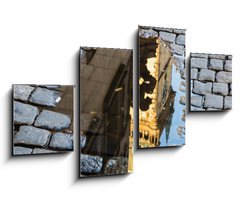 Obraz   Astronomical clock in Prague in puddle, 100 x 60 cm