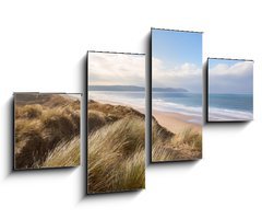Obraz 4D tydln - 100 x 60 cm F_IS75128584 - Sand Dunes and Woolacombe Beach
