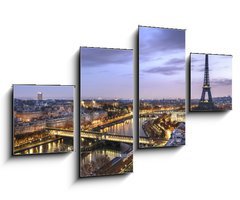 Obraz 4D tydln - 100 x 60 cm F_IS75283159 - Panorama de la ville de Paris avec la Tour Eiffel