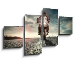 Obraz 4D tydln - 100 x 60 cm F_IS77068890 - Motard sur la route