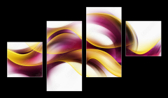 Obraz   Beautiful Yellow Waves On a White Background, 100 x 60 cm