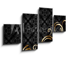Obraz 4D tydln - 100 x 60 cm F_IS78110986 - Black and golden background 3 - ern a zlat pozad 3