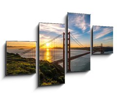 Obraz 4D tydln - 100 x 60 cm F_IS78121192 - Golden Gate Bridge in San Francisco sunrise