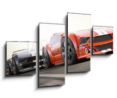 Obraz 4D tydln - 100 x 60 cm F_IS80105915 - The race , Exotic sports cars racing with motion blur