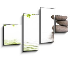 Obraz 4D tydln - 100 x 60 cm F_IS84012048 - bannire zen, galets et feuilles d'rable