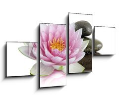 Obraz   Fleur de lotus et galets zen, 100 x 60 cm