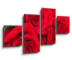 Obraz 4D tydln - 100 x 60 cm F_IS86423669 - Bouquet of red roses on the old boards