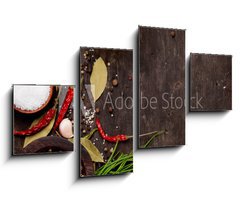Obraz 4D tydln - 100 x 60 cm F_IS86522386 - Various spices on wooden background