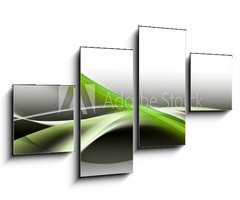 Obraz 4D tydln - 100 x 60 cm F_IS88270998 - abstract green wave background - abstraktn pozad zelen vlny