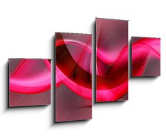 Obraz 4D tydln - 100 x 60 cm F_IS88611581 - pink red wave background