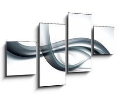 Obraz 4D tydln - 100 x 60 cm F_IS89350851 - gray wave background abstract design