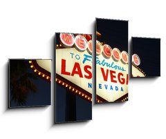 Obraz 4D tydln - 100 x 60 cm F_IS9049386 - Welcome To Las Vegas neon sign at night