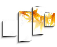 Obraz 4D tydln - 100 x 60 cm F_IS90900017 - Swirl of falling autumn maple leaves isolated on white