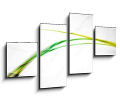 Obraz 4D tydln - 100 x 60 cm F_IS92931881 - Green wave line in light space. Abstract background