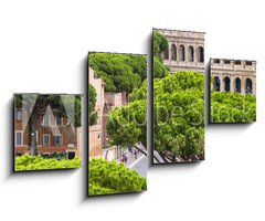 Obraz 4D tydln - 100 x 60 cm F_IS94095592 - Exterior view of the Colosseum in Rome with green trees around.