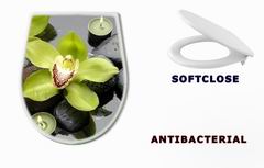 WC sedtko 30029365 - therapy stones and orchid flower with water drops