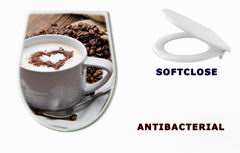 WC sedtko 35054088 - Coffee cup with burlap sack of roasted beans on rustic table